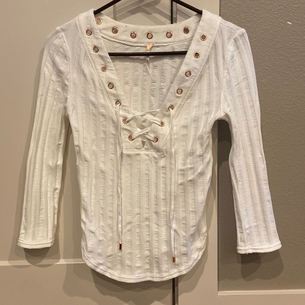 Free People white blouse. Size small petite